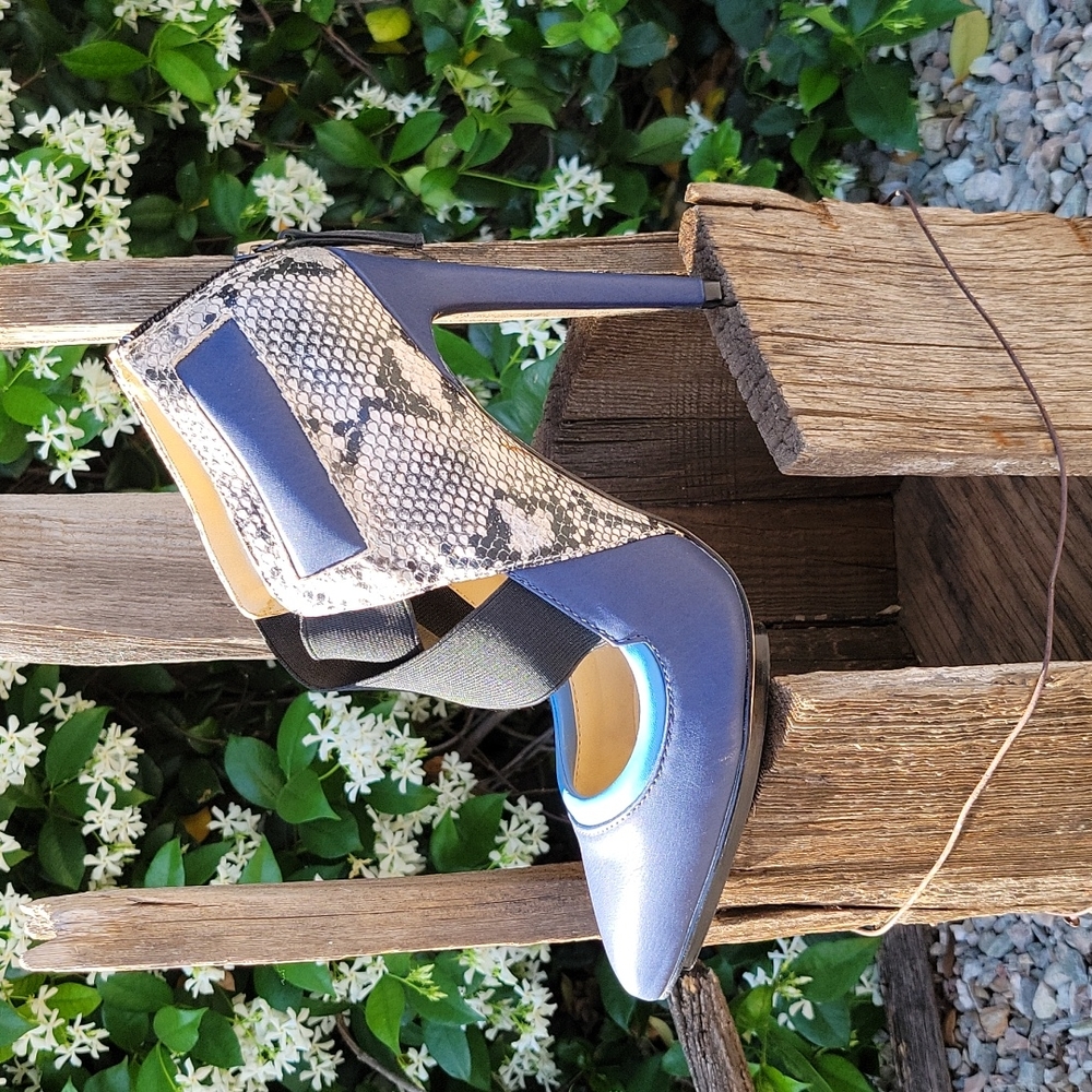 GX 80's Inspired Heels Gwen Stepfani Size 9 Faux Snake Skin